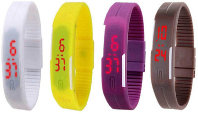 Kissu Led Magnet Band Combo of 4 White, Yellow, Purple And Brown Watch - For Men & Women
Kissu Led Magnet Band Combo of 4 White, Yellow, Purple And Brown Watch - For Men & Women