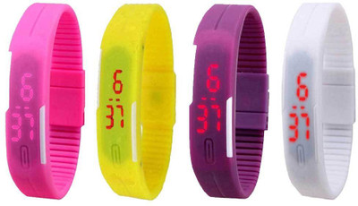 Kissu Led Magnet Band Combo of 4 Pink, Yellow, Purple And White Watch - For Men & Women
Kissu Led Magnet Band Combo of 4 Pink, Yellow, Purple And White Watch - For Men & Women