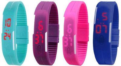 Kissu Led Magnet Band Combo of 4 Sky Blue, Purple, Pink And Blue Watch - For Men & Women
Kissu Led Magnet Band Combo of 4 Sky Blue, Purple, Pink And Blue Watch - For Men & Women