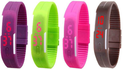 Kissu Led Magnet Band Combo of 4 Purple, Green, Pink And Brown Watch - For Men & Women
Kissu Led Magnet Band Combo of 4 Purple, Green, Pink And Brown Watch - For Men & Women