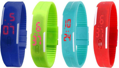 NS18 Silicone Led Magnet Band Watch Combo of 4 Blue, Green, Sky Blue And Red Watch - For Couple
NS18 Silicone Led Magnet Band Watch Combo of 4 Blue, Green, Sky Blue And Red Watch - For Couple