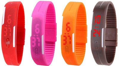 Kissu Led Magnet Band Combo of 4 Red, Pink, Orange And Brown Watch - For Men & Women
Kissu Led Magnet Band Combo of 4 Red, Pink, Orange And Brown Watch - For Men & Women
