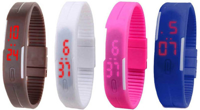 Kissu Led Magnet Band Combo of 4 Brown, White, Pink And Blue Watch - For Men & Women
Kissu Led Magnet Band Combo of 4 Brown, White, Pink And Blue Watch - For Men & Women