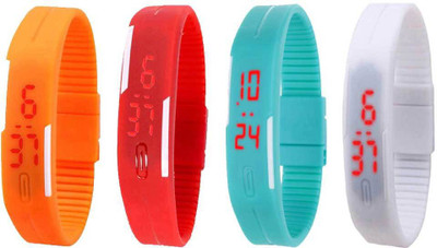 Kissu Led Magnet Band Combo of 4 Orange, Red, Sky Blue And White Watch - For Men & Women
Kissu Led Magnet Band Combo of 4 Orange, Red, Sky Blue And White Watch - For Men & Women