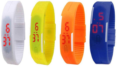Kissu Led Magnet Band Combo of 4 White, Yellow, Orange And Blue Watch - For Men & Women
Kissu Led Magnet Band Combo of 4 White, Yellow, Orange And Blue Watch - For Men & Women