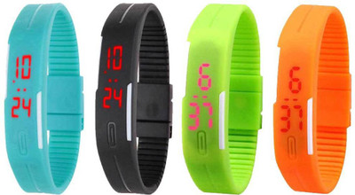 Kissu Led Magnet Band Combo of 4 Sky Blue, Black, Green And Orange Watch - For Men & Women
Kissu Led Magnet Band Combo of 4 Sky Blue, Black, Green And Orange Watch - For Men & Women