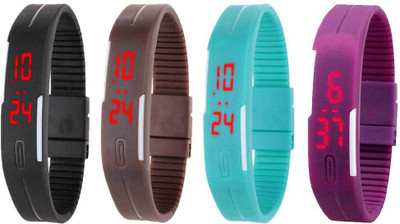 Kissu Led Magnet Band Combo of 4 Black, Brown, Sky Blue And Purple Watch - For Men & Women
Kissu Led Magnet Band Combo of 4 Black, Brown, Sky Blue And Purple Watch - For Men & Women