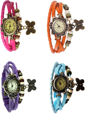 Kissu Vintage Rakhi Combo of 4 Pink, Purple, Orange And Sky Blue Watch - For Women
Kissu Vintage Rakhi Combo of 4 Pink, Purple, Orange And Sky Blue Watch - For Women
