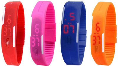 NS18 Silicone Led Magnet Band Combo of 4 Red, Pink, Blue And Orange Watch - For Boys & Girls
NS18 Silicone Led Magnet Band Combo of 4 Red, Pink, Blue And Orange Watch - For Boys & Girls