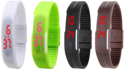 Kissu Led Magnet Band Combo of 4 White, Green, Black And Brown Watch - For Men & Women
Kissu Led Magnet Band Combo of 4 White, Green, Black And Brown Watch - For Men & Women