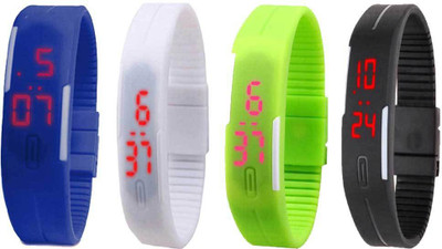 Kissu Led Magnet Band Combo of 4 Blue, White, Green And Black Watch - For Men & Women
Kissu Led Magnet Band Combo of 4 Blue, White, Green And Black Watch - For Men & Women