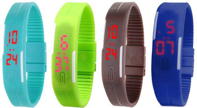 Kissu Led Magnet Band Combo of 4 Sky Blue, Green, Brown And Blue Watch - For Men & Women
Kissu Led Magnet Band Combo of 4 Sky Blue, Green, Brown And Blue Watch - For Men & Women