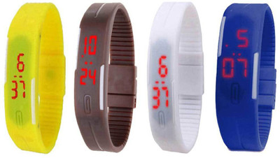 Kissu Led Magnet Band Combo of 4 Yellow, Brown, White And Blue Watch - For Men & Women
Kissu Led Magnet Band Combo of 4 Yellow, Brown, White And Blue Watch - For Men & Women