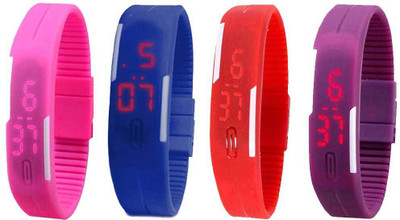 Kissu Led Magnet Band Combo of 4 Pink, Blue, Red And Purple Watch - For Men & Women
Kissu Led Magnet Band Combo of 4 Pink, Blue, Red And Purple Watch - For Men & Women