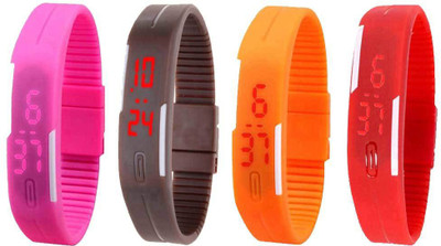 Kissu Led Magnet Band Combo of 4 Pink, Brown, Orange And Red Watch - For Men & Women
Kissu Led Magnet Band Combo of 4 Pink, Brown, Orange And Red Watch - For Men & Women