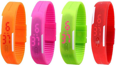 Kissu Led Magnet Band Combo of 4 Orange, Pink, Green And Red Watch - For Men & Women
Kissu Led Magnet Band Combo of 4 Orange, Pink, Green And Red Watch - For Men & Women