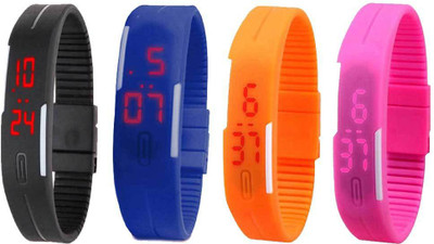 Kissu Led Magnet Band Combo of 4 Black, Blue, Orange And Pink Watch - For Men & Women
Kissu Led Magnet Band Combo of 4 Black, Blue, Orange And Pink Watch - For Men & Women