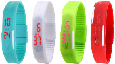 Kissu Led Magnet Band Combo of 4 Sky Blue, White, Green And Red Watch - For Men & Women
Kissu Led Magnet Band Combo of 4 Sky Blue, White, Green And Red Watch - For Men & Women