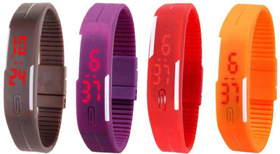 NS18 Silicone Led Magnet Band Combo of 4 Brown, Purple, Red And Orange Watch - For Boys & Girls
NS18 Silicone Led Magnet Band Combo of 4 Brown, Purple, Red And Orange Watch - For Boys & Girls