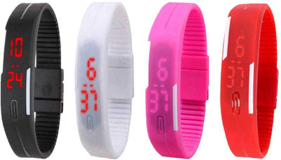 NS18 Silicone Led Magnet Band Watch Combo of 4 Black, White, Pink And Red Watch - For Couple
NS18 Silicone Led Magnet Band Watch Combo of 4 Black, White, Pink And Red Watch - For Couple