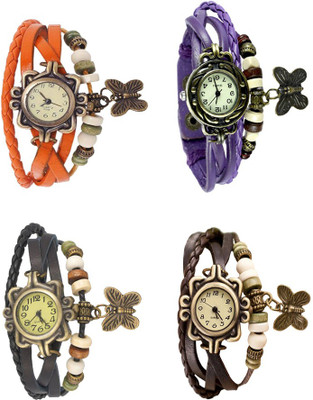 NS18 Vintage Butterfly Rakhi Combo of 4 Orange, Black, Purple And Brown Watch - For Women
NS18 Vintage Butterfly Rakhi Combo of 4 Orange, Black, Purple And Brown Watch - For Women