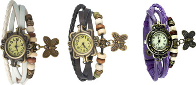 NS18 Vintage Butterfly Rakhi Watch Combo of 3 White, Black And Purple Watch - For Women
NS18 Vintage Butterfly Rakhi Watch Combo of 3 White, Black And Purple Watch - For Women