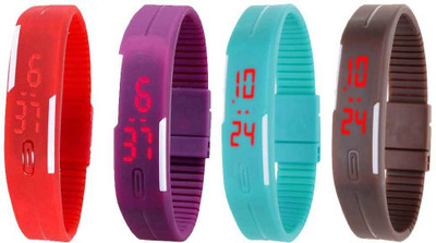 Kissu Led Magnet Band Combo of 4 Red, Purple, Sky Blue And Brown Watch - For Men & Women
Kissu Led Magnet Band Combo of 4 Red, Purple, Sky Blue And Brown Watch - For Men & Women
