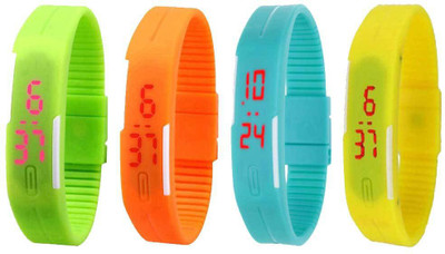 Kissu Led Magnet Band Combo of 4 Green, Orange, Sky Blue And Yellow Watch - For Men & Women
Kissu Led Magnet Band Combo of 4 Green, Orange, Sky Blue And Yellow Watch - For Men & Women