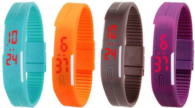 Kissu Led Magnet Band Combo of 4 Sky Blue, Orange, Brown And Purple Watch - For Men & Women
Kissu Led Magnet Band Combo of 4 Sky Blue, Orange, Brown And Purple Watch - For Men & Women
