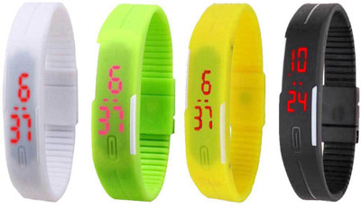Kissu Led Magnet Band Combo of 4 White, Green, Yellow And Black Watch - For Men & Women
Kissu Led Magnet Band Combo of 4 White, Green, Yellow And Black Watch - For Men & Women