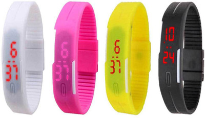 Kissu Led Magnet Band Combo of 4 White, Pink, Yellow And Black Watch - For Men & Women
Kissu Led Magnet Band Combo of 4 White, Pink, Yellow And Black Watch - For Men & Women