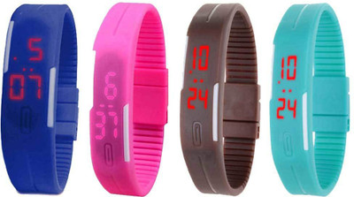 Kissu Led Magnet Band Combo of 4 Blue, Pink, Brown And Sky Blue Watch - For Men & Women
Kissu Led Magnet Band Combo of 4 Blue, Pink, Brown And Sky Blue Watch - For Men & Women