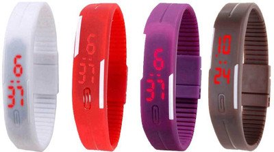 Kissu Led Magnet Band Combo of 4 White, Red, Purple And Brown Watch - For Men & Women
Kissu Led Magnet Band Combo of 4 White, Red, Purple And Brown Watch - For Men & Women