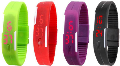 Kissu Led Magnet Band Combo of 4 Green, Red, Purple And Black Watch - For Men & Women
Kissu Led Magnet Band Combo of 4 Green, Red, Purple And Black Watch - For Men & Women