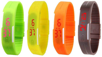 Kissu Led Magnet Band Combo of 4 Green, Yellow, Orange And Brown Watch - For Men & Women
Kissu Led Magnet Band Combo of 4 Green, Yellow, Orange And Brown Watch - For Men & Women
