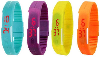 Kissu Led Magnet Band Combo of 4 Sky Blue, Purple, Yellow And Orange Watch - For Men & Women
Kissu Led Magnet Band Combo of 4 Sky Blue, Purple, Yellow And Orange Watch - For Men & Women