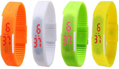 NS18 Silicone Led Magnet Band Combo of 4 Orange, White, Green And Yellow Watch - For Boys & Girls
NS18 Silicone Led Magnet Band Combo of 4 Orange, White, Green And Yellow Watch - For Boys & Girls
