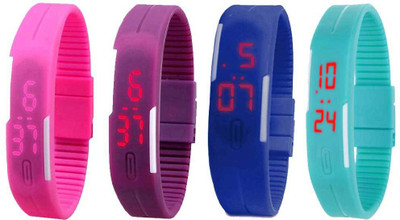 Kissu Led Magnet Band Combo of 4 Pink, Purple, Blue And Sky Blue Watch - For Men & Women
Kissu Led Magnet Band Combo of 4 Pink, Purple, Blue And Sky Blue Watch - For Men & Women