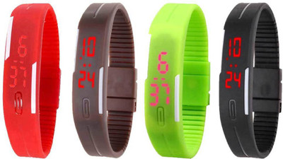 Kissu Led Magnet Band Combo of 4 Red, Brown, Green And Black Watch - For Men & Women
Kissu Led Magnet Band Combo of 4 Red, Brown, Green And Black Watch - For Men & Women