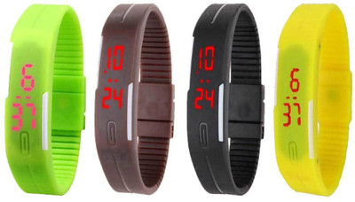 Kissu Led Magnet Band Combo of 4 Green, Brown, Black And Yellow Watch - For Men & Women
Kissu Led Magnet Band Combo of 4 Green, Brown, Black And Yellow Watch - For Men & Women