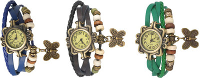 NS18 Vintage Butterfly Rakhi Watch Combo of 3 Blue, Black And Green Watch - For Women
NS18 Vintage Butterfly Rakhi Watch Combo of 3 Blue, Black And Green Watch - For Women