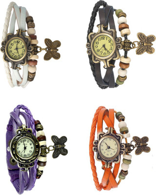 NS18 Vintage Butterfly Rakhi Combo of 4 White, Purple, Black And Orange Watch - For Women
NS18 Vintage Butterfly Rakhi Combo of 4 White, Purple, Black And Orange Watch - For Women
