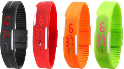 Kissu Led Magnet Band Combo of 4 Black, Red, Orange And Green Watch - For Men & Women
Kissu Led Magnet Band Combo of 4 Black, Red, Orange And Green Watch - For Men & Women