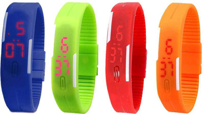 NS18 Silicone Led Magnet Band Combo of 4 Blue, Green, Red And Orange Watch - For Boys & Girls
NS18 Silicone Led Magnet Band Combo of 4 Blue, Green, Red And Orange Watch - For Boys & Girls