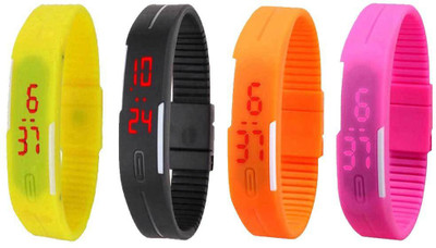 Kissu Led Magnet Band Combo of 4 Yellow, Black, Orange And Pink Watch - For Men & Women
Kissu Led Magnet Band Combo of 4 Yellow, Black, Orange And Pink Watch - For Men & Women
