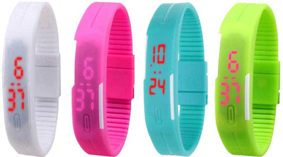 Kissu Led Magnet Band Combo of 4 White, Pink, Sky Blue And Green Watch - For Men & Women
Kissu Led Magnet Band Combo of 4 White, Pink, Sky Blue And Green Watch - For Men & Women