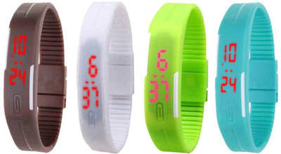 Kissu Led Magnet Band Combo of 4 Brown, White, Green And Sky Blue Watch - For Men & Women
Kissu Led Magnet Band Combo of 4 Brown, White, Green And Sky Blue Watch - For Men & Women