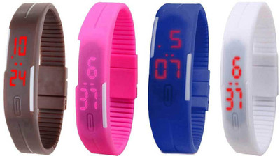 Kissu Led Magnet Band Combo of 4 Brown, Pink, Blue And White Watch - For Men & Women
Kissu Led Magnet Band Combo of 4 Brown, Pink, Blue And White Watch - For Men & Women