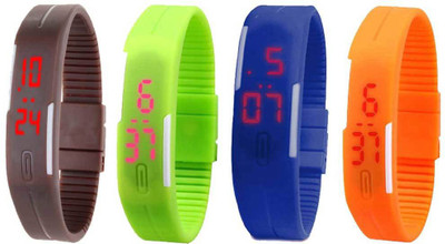Kissu Led Magnet Band Combo of 4 Brown, Green, Blue And Orange Watch - For Men & Women
Kissu Led Magnet Band Combo of 4 Brown, Green, Blue And Orange Watch - For Men & Women