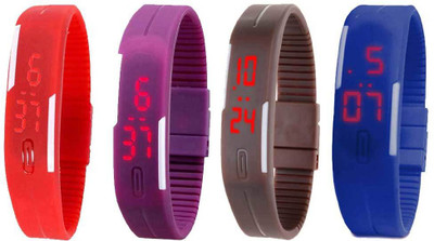 Kissu Led Magnet Band Combo of 4 Red, Purple, Brown And Blue Watch - For Men & Women
Kissu Led Magnet Band Combo of 4 Red, Purple, Brown And Blue Watch - For Men & Women